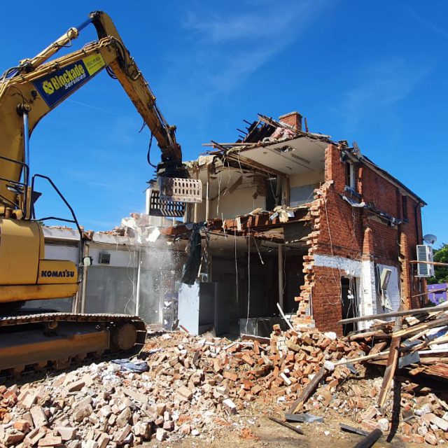 A house being demolished